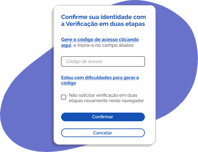 Imagem apresentando a solicitação do código de acesso ao realizar o login