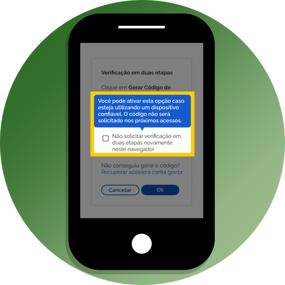 Opção para não solicitar o código novamente