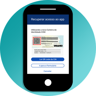Imagem apresentando a leitura do QR code da CIN