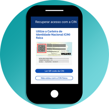 Imagem apresentando a tela de leitura do QRcode da CIN física