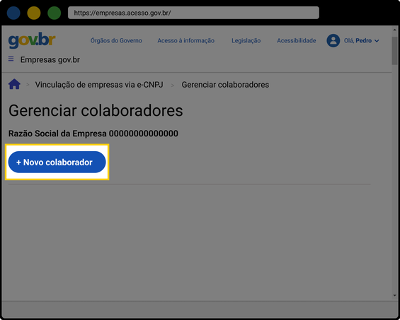 Tutorial de como adicionar um novo colaborador