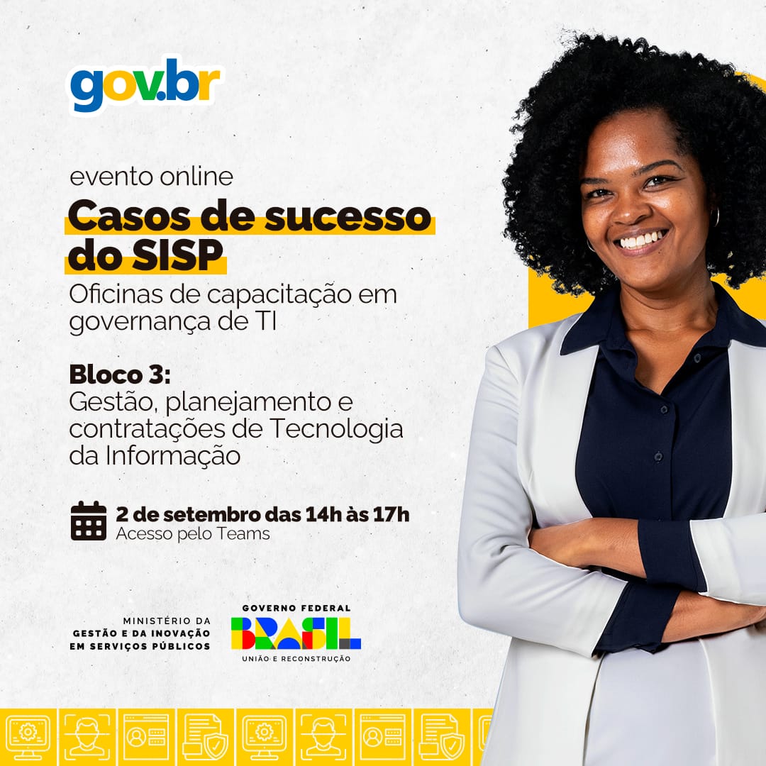 imagem de uma mulher sorrindo. Texto: informações sobre o evento realizado