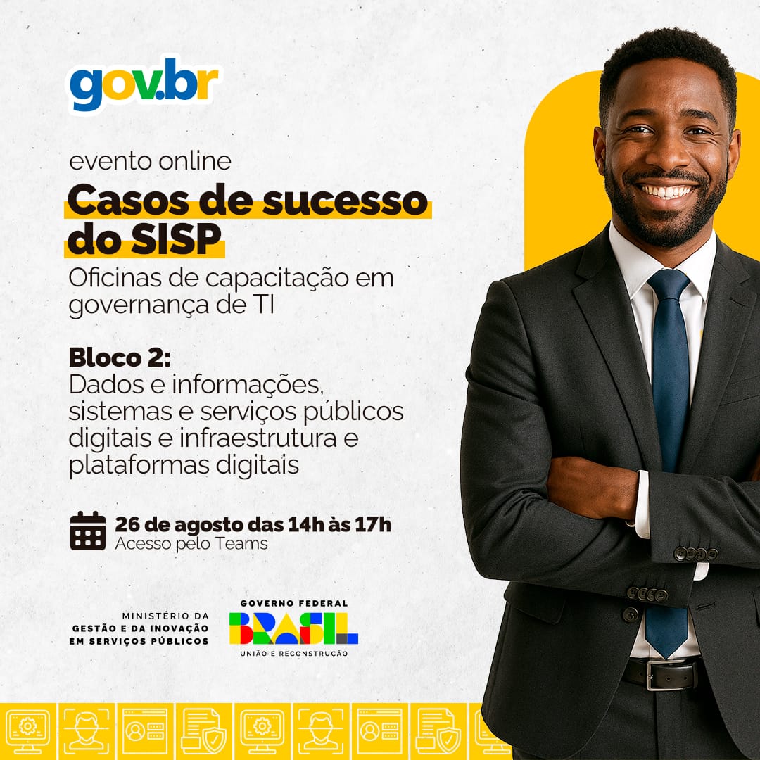 imagem de uma homem sorrindo. Texto: informações sobre o evento realizado