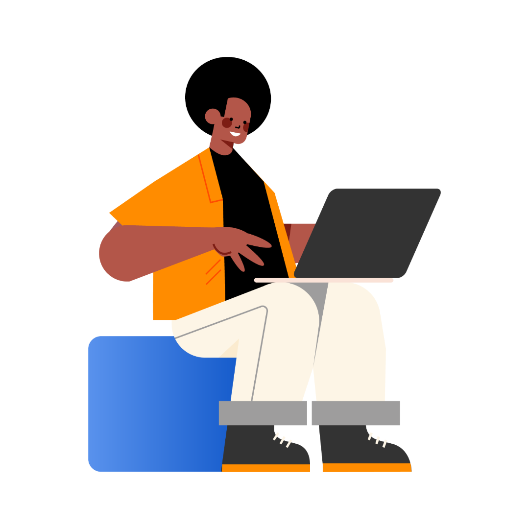 Rapaz digitando no notebook.