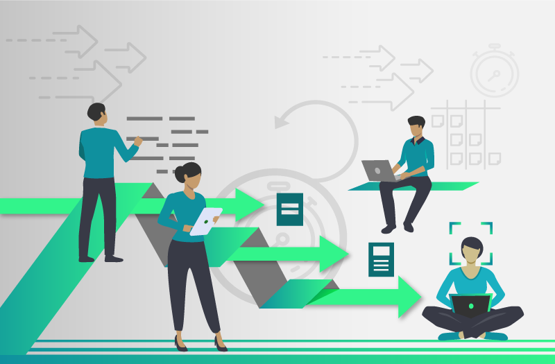 Quatro pessoas com notebooks