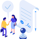 Desenho de duas pessoas se cumprimentando.