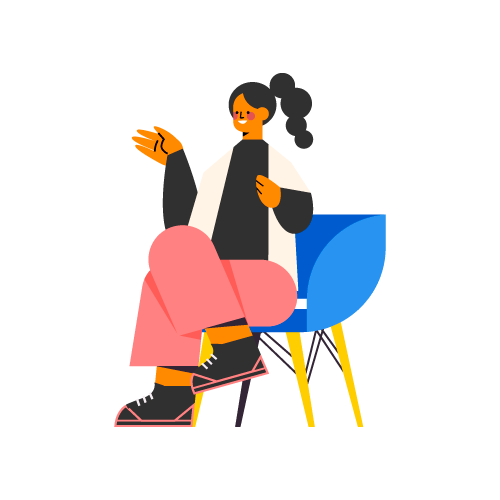 Desenho vetorial de mulher sentada em poltrona