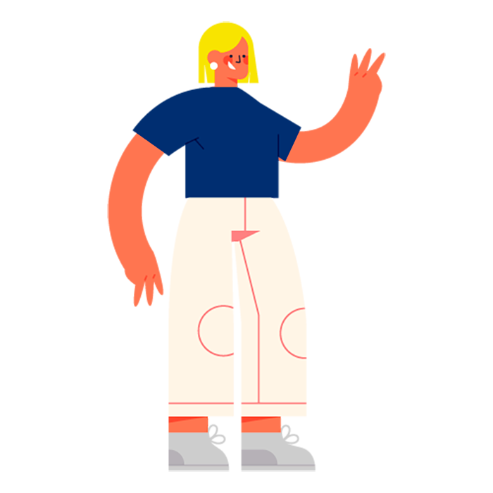 Imagem vetorial de uma mulher loira andando