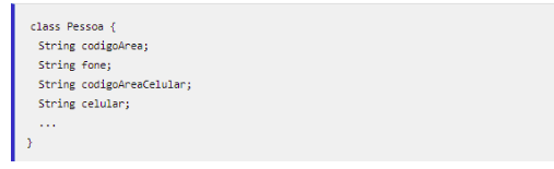 Antes da Refatoração - Extração de Classe