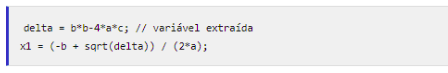 Após a Refatoração - Extração de Variáveis