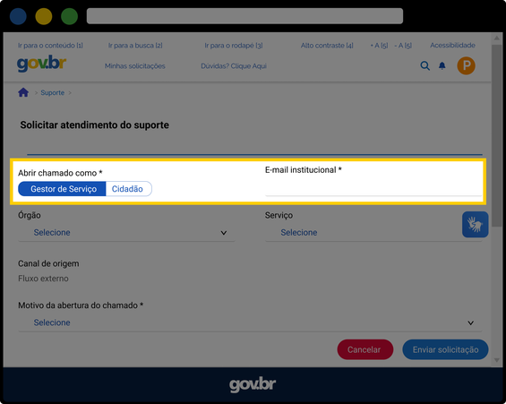Solicitar apoio 01