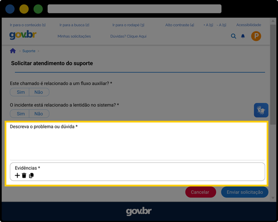 Solicitar apoio 04