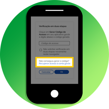 Imagem apresentando a opção recuperar acesso à conta gov.br