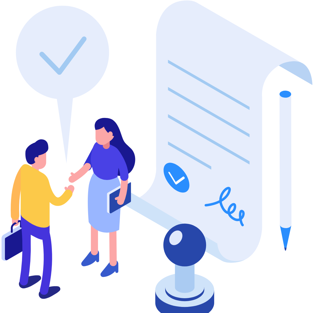 Desenho de duas pessoas se cumprimentando.