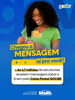 Estudantes recebem mensagens personalizadas sobre o Enem pela Caixa Postal GOV.BR