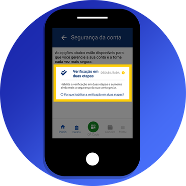 Habilitar a verificação em duas etapas