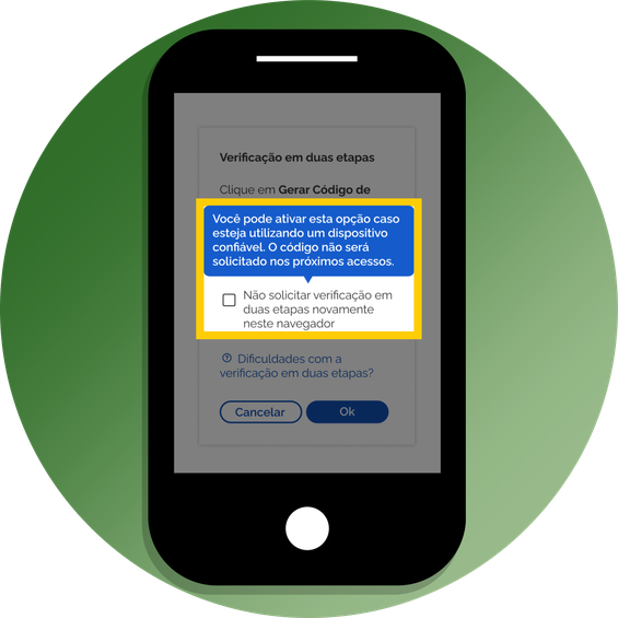Opção para não solicitar o código novamente
