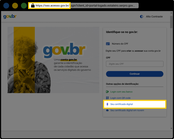 Tutorial de como logar com certificado