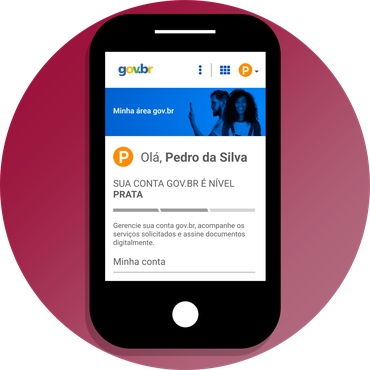 Imagem apresentando a página da conta gov.br, exibindo o nome