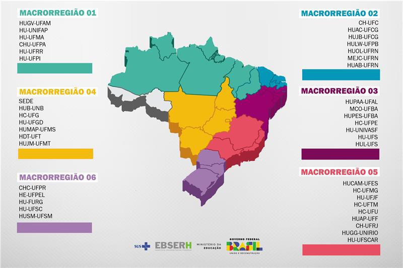 Mapa das macrorregiões do concurso 01-2024