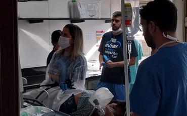 Paciente em exame durante o mutirão de 2024