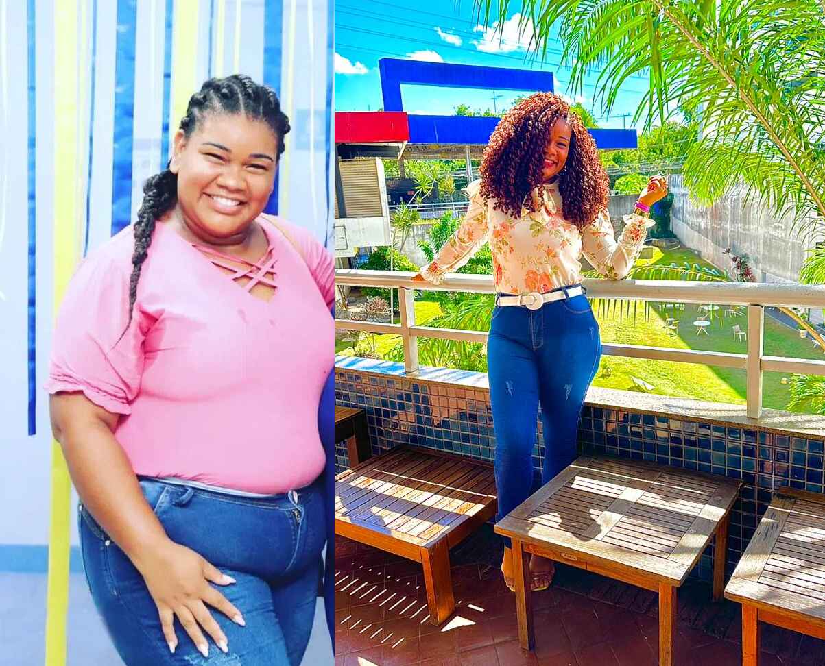 Antes e depois de Daiane Alves.