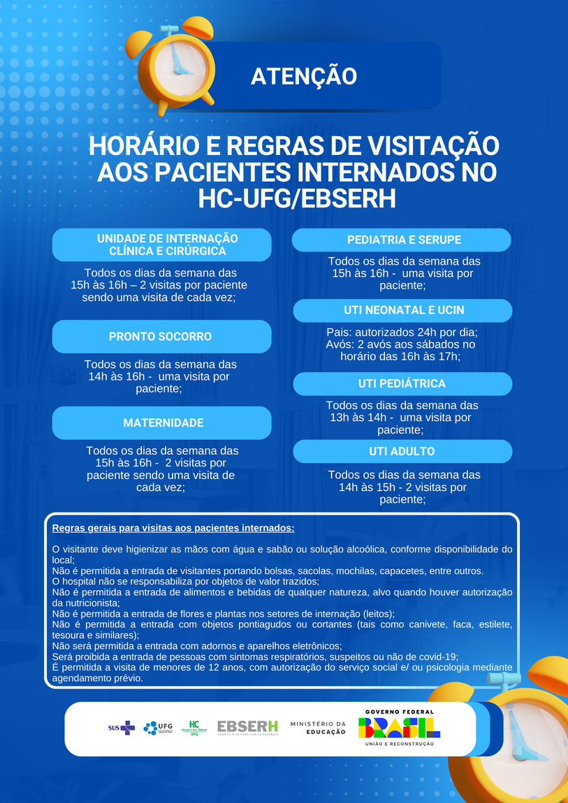Horários e regras de visitação