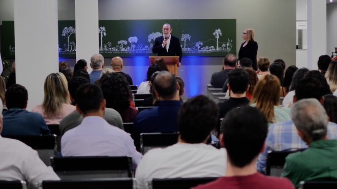 cerimônia de inauguração da nova recepção