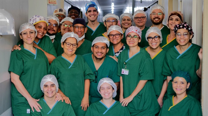 Profissionais do Centro Cirúrgico durante o Dia E em julho/2025