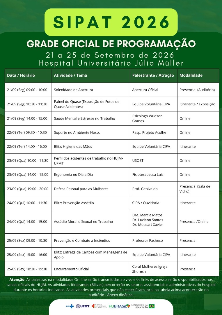 Confira a programação