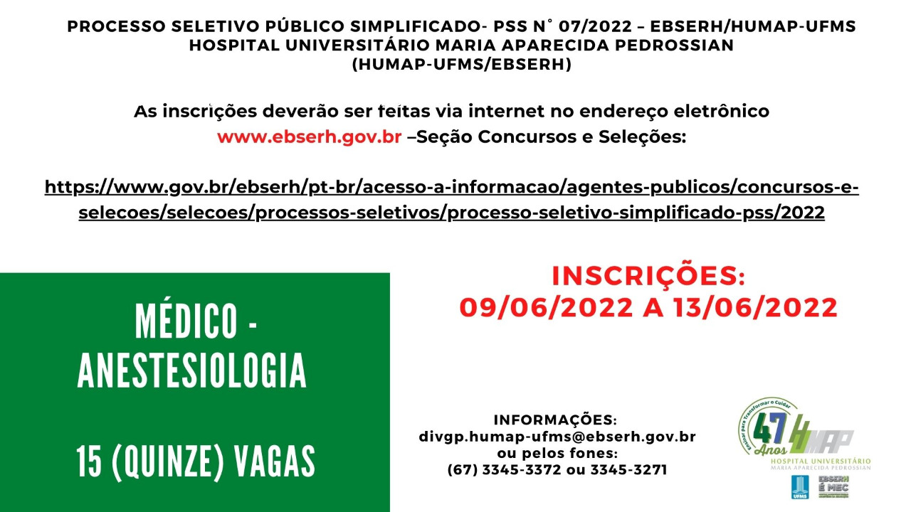 Processo seletivo anestesiologia