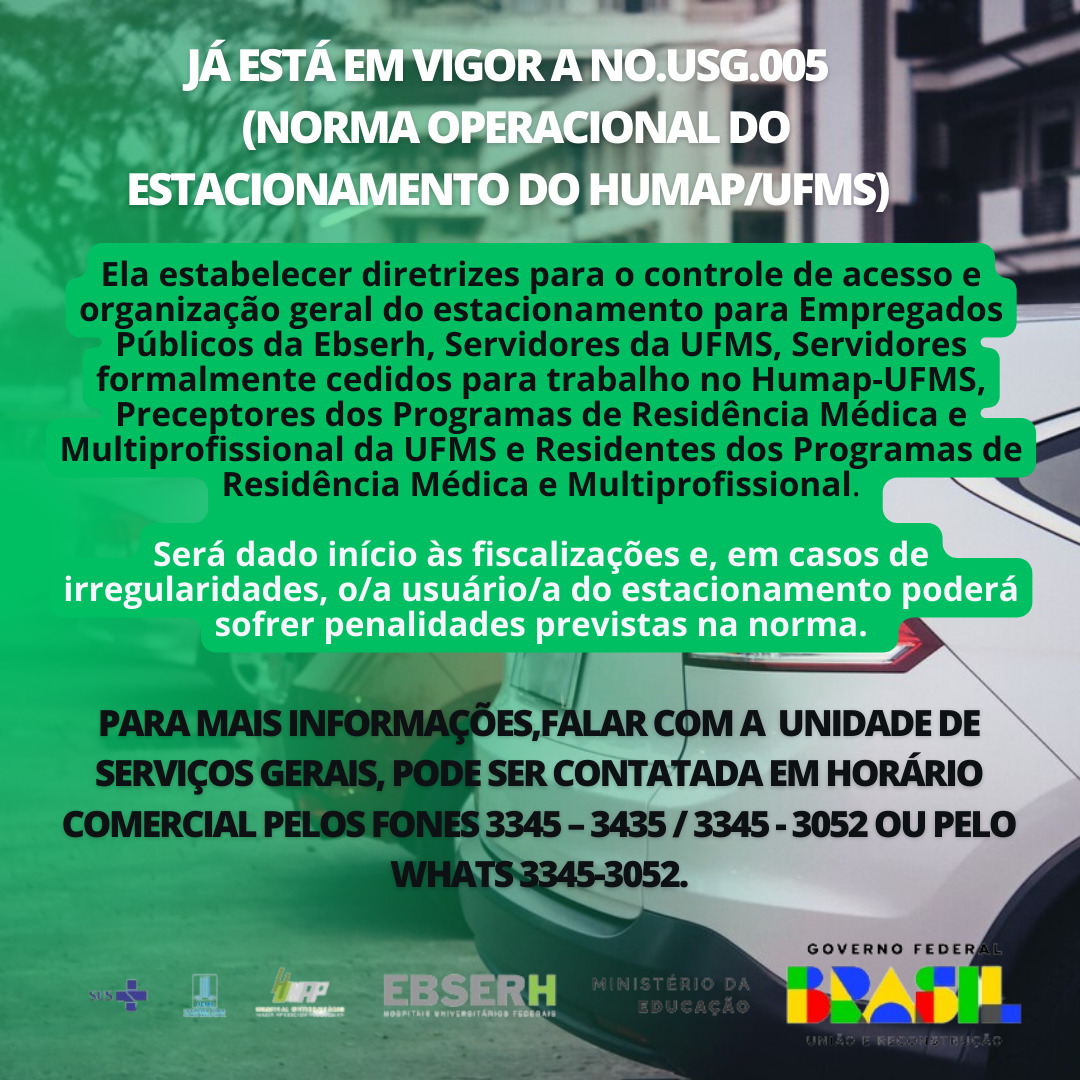 Cartaz afixado no hospital sobre a norma