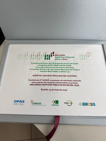 HUWC é 2º lugar em ranking de melhores hospitais públicos do Brasil na categoria de avaliação dos usuários