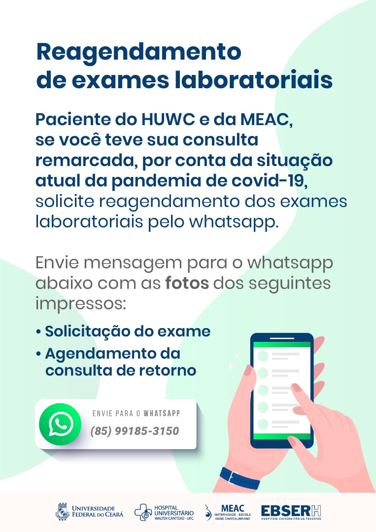 Reagendamento de exames por whatsapp