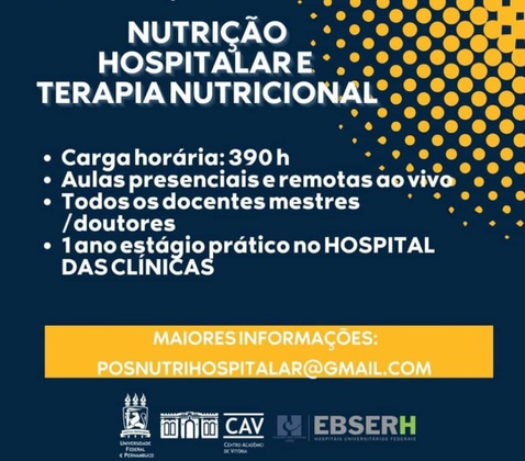 Especialização em Nutrição Hospitalar e Terapia Nutricional