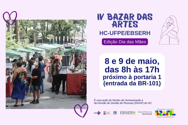 Bazar das Artes em homenagem ao Dia das Mães será na segunda (8) e na terça (9)