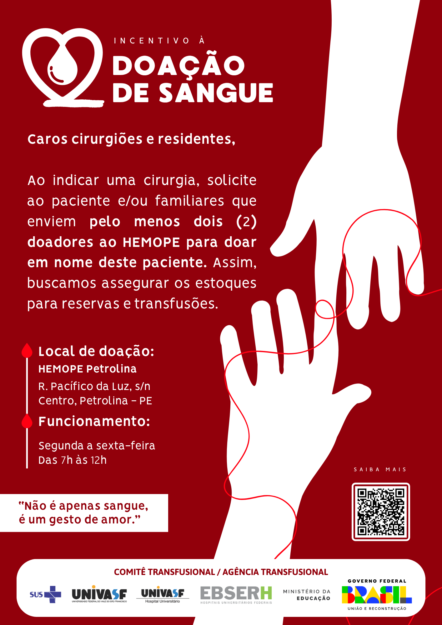 Campanha do HU-Univasf tem apoio da VIII Geres e do Hemope Petrolina