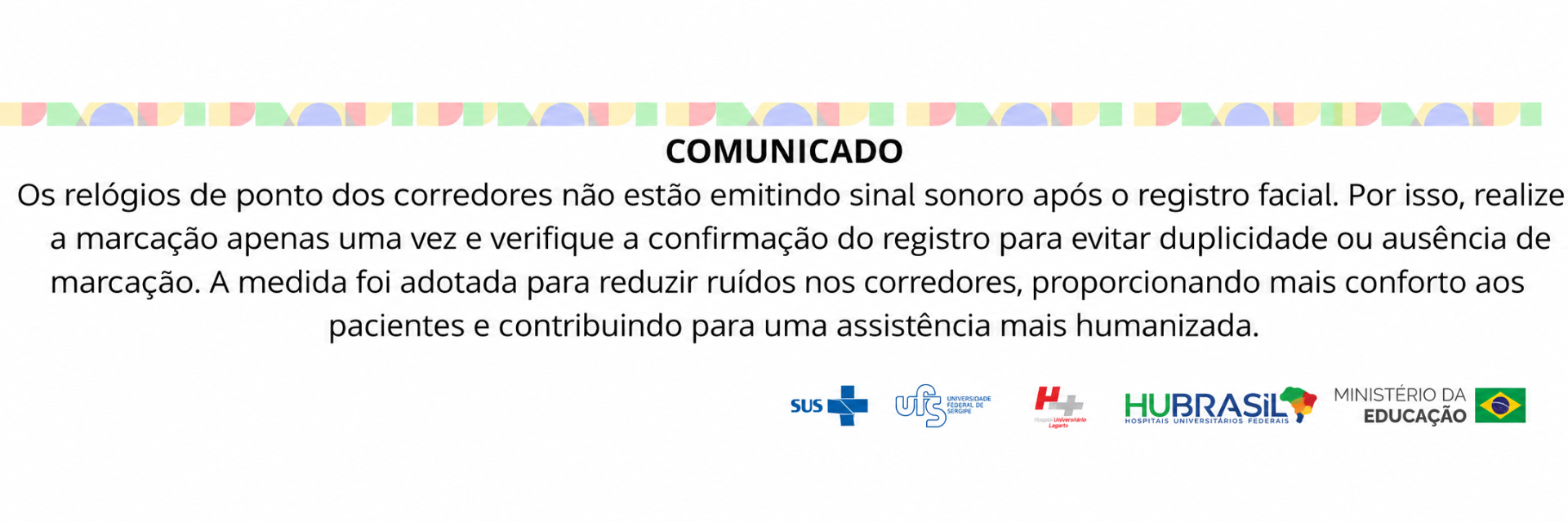 Banner comunicado ponto eletrônico HUL