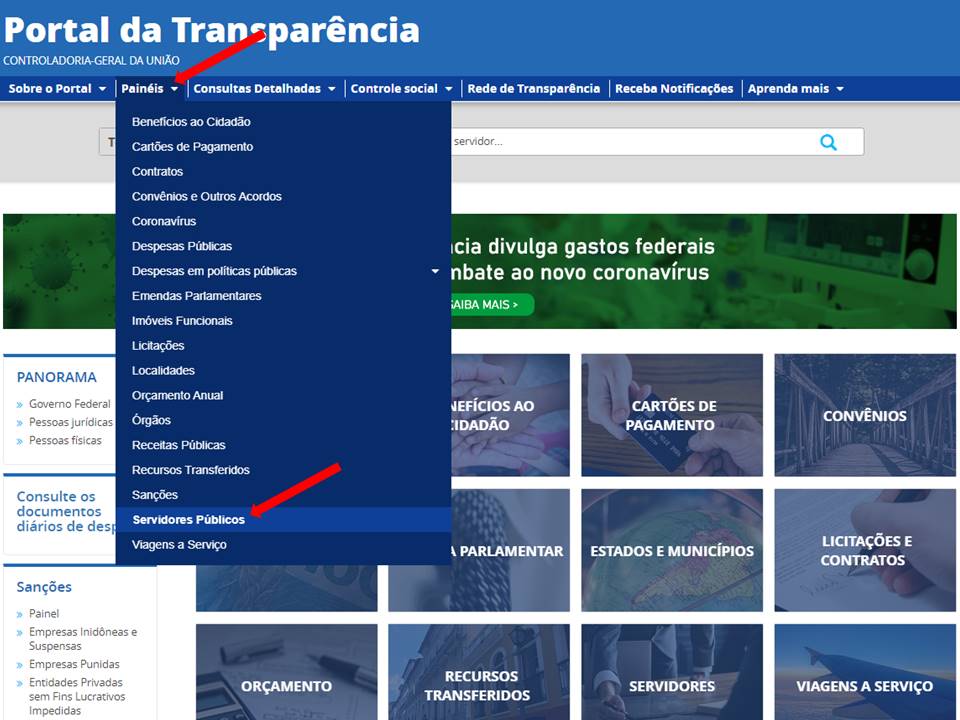 Passo 2 - Portal da Transparência - Servidores