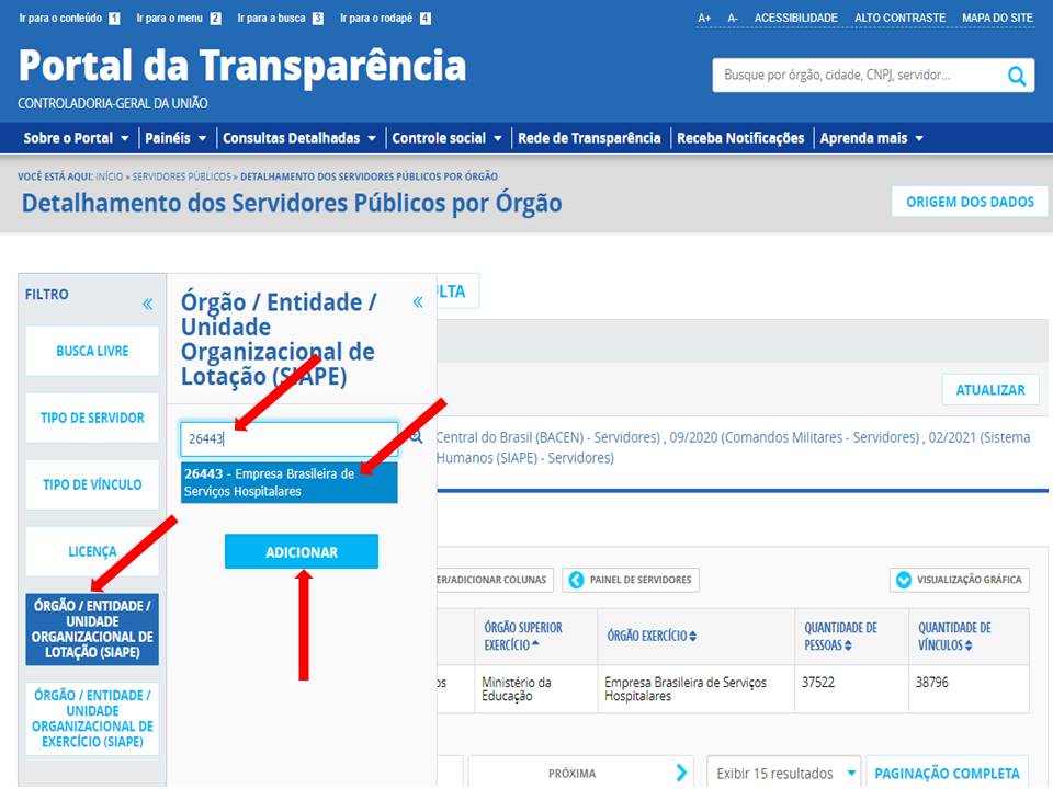 Passo 4.4 - Portal da Transparência - Servidores