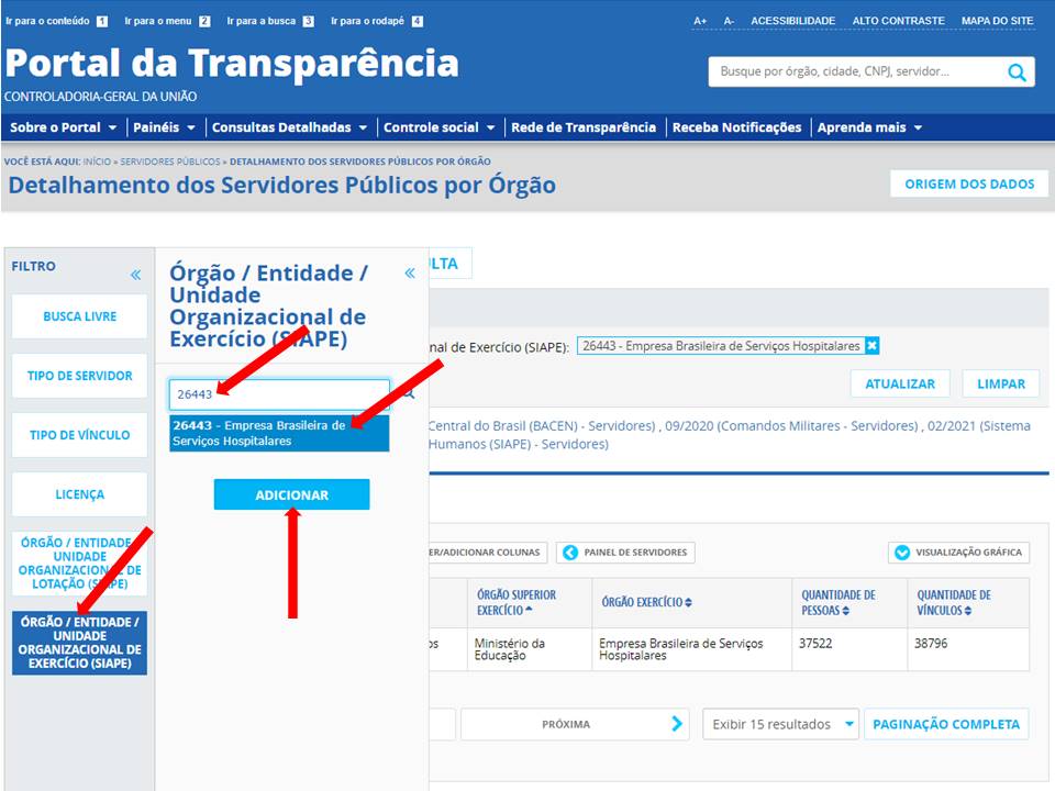 Passo 5.5 - Portal da Transparência - Servidores