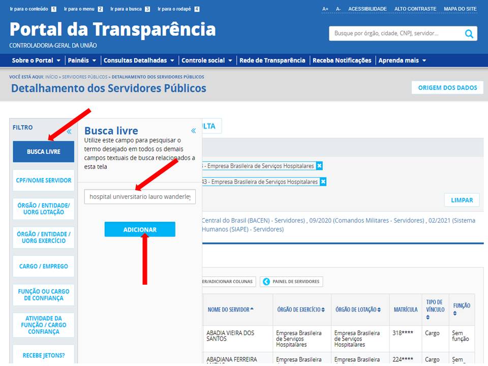 Passo 8.8 - Portal da Transparência - Servidores