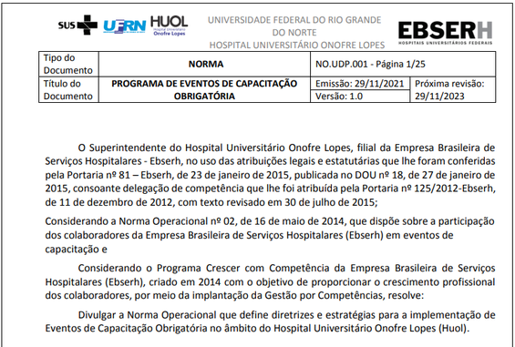 Capacitação Obrigatória