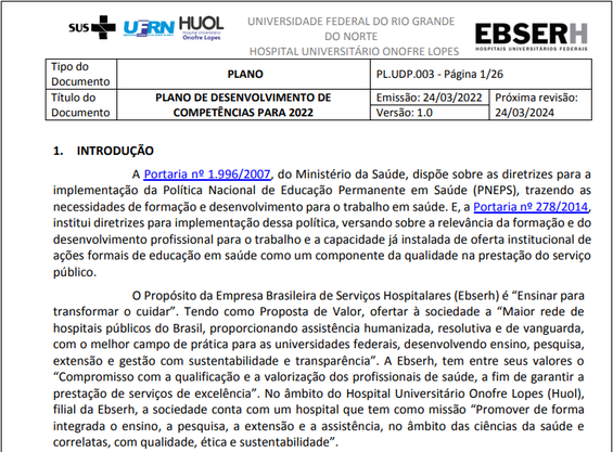 Plano de Desenvolvimento de Competências