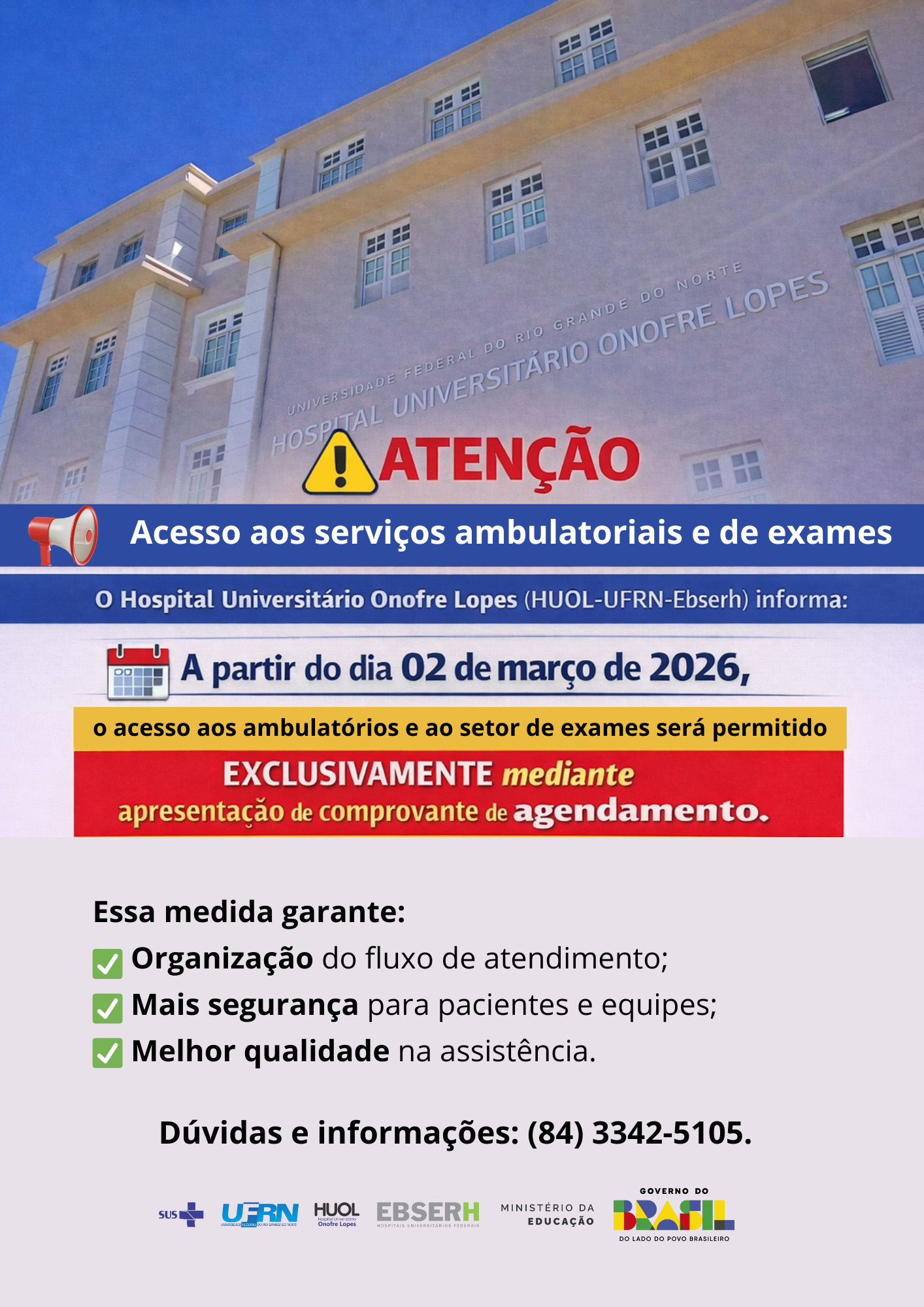 Acesso Huol area ambulatorial e exames
