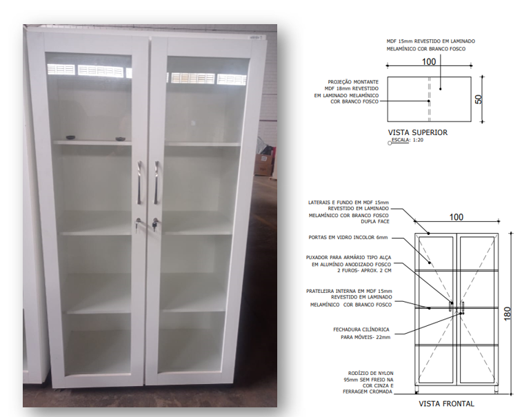 ARM-MD2B - ARMÁRIO VITRINE MATERIAL PORTA DE VIDRO COM PRATELEIRA, MODELO MD2-b.PNG