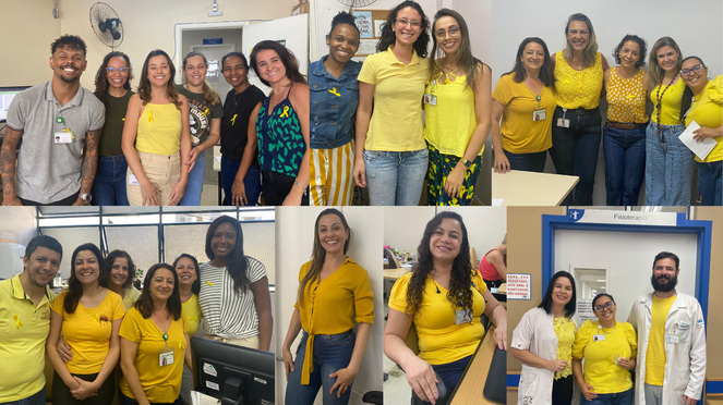 Vestindo amarelo em referência ao Dia Mundial de Prevenção ao Suicídio (10 de setembro)
