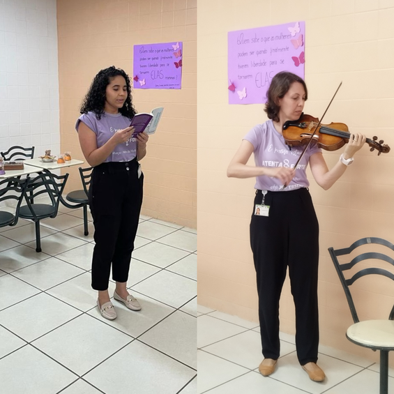 Sarau no HU Santa Catarina - Luciana Santos e Alice Munck