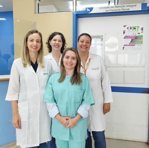 Fabiana Gueti (nutricionista),Livia Souza (psicóloga), Maria Aparecida Herculano (enfermeira) e Sanye Sant'Ana (assistente social). Foto: UCR 24