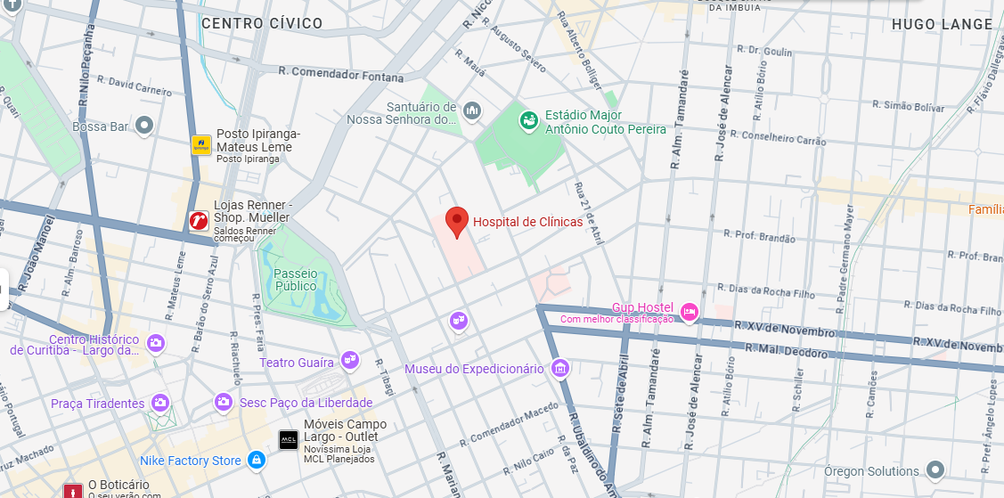 Localização do Hospital de Clínicas